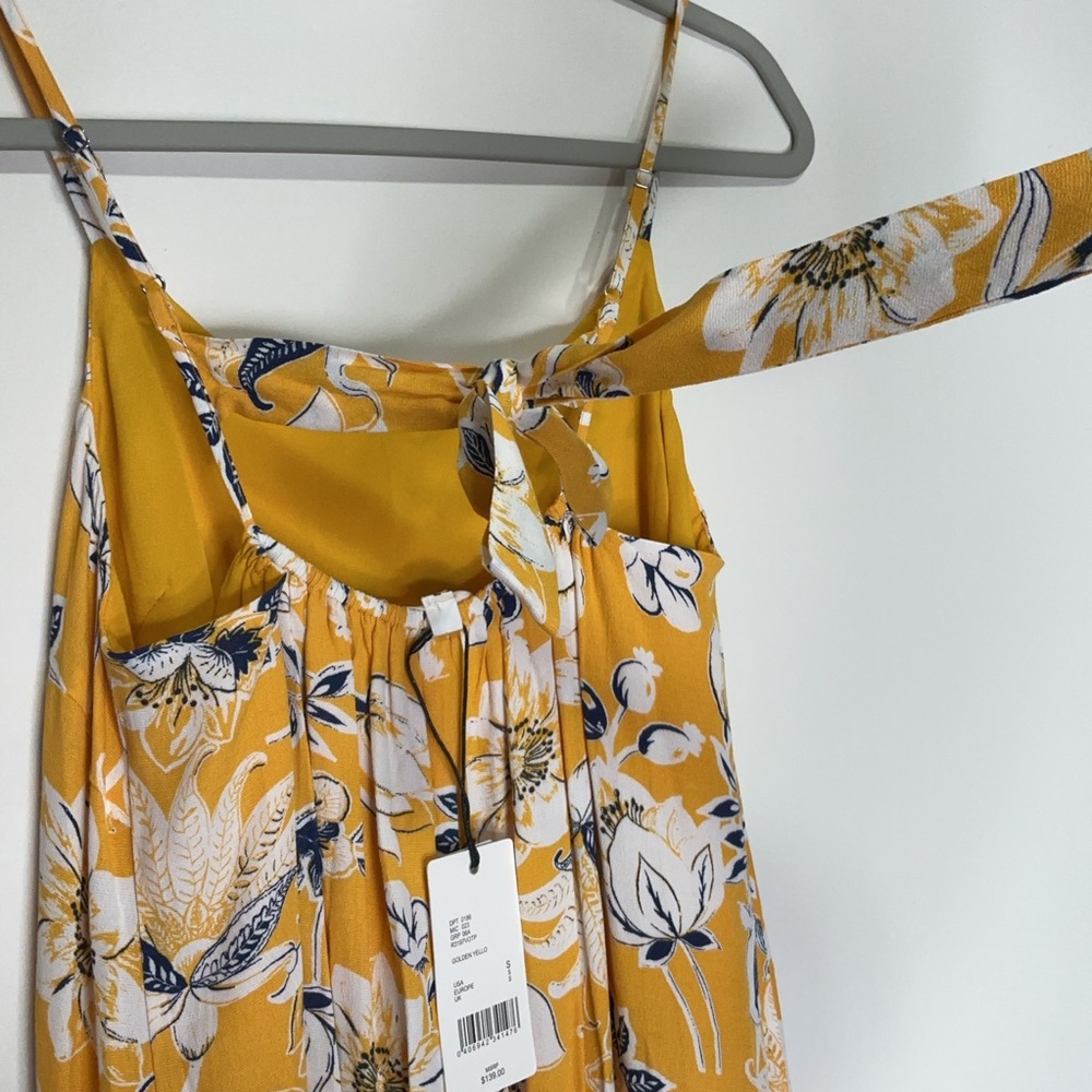 NEW A LOVES A Yellow Floral Maxi Sundress Boho Flowy Tie Back Festival Romantic - Picture 5 of 7